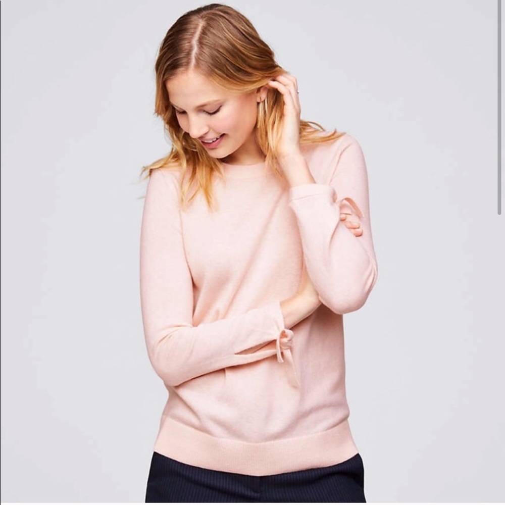 LOFT Petite Tie Cuff Sweater